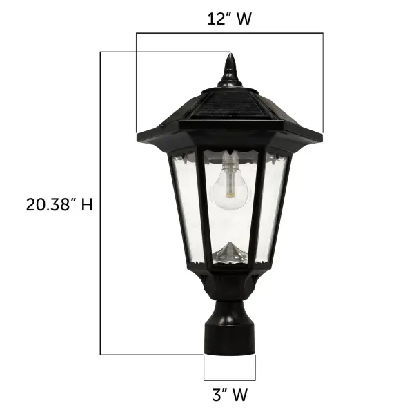 Windsor Bulb Solar Light - Wall/Pier/3" Fitter Mount - Image 12
