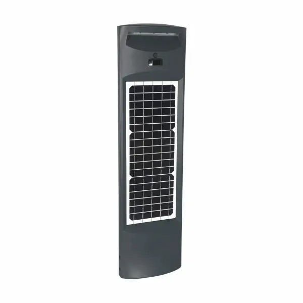 Commercial-grade solar bollard featuring innovative bi-facial solar panel technology for maximum charging efficiency. Perfect for high-traffic areas with motion-sensitive output and dual lighting modes.