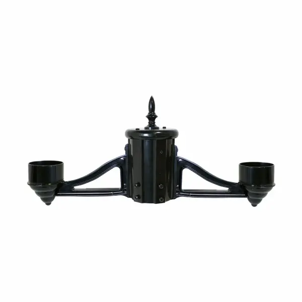 This cast aluminum bracket kit transforms any 3-inch diameter lamp post from single to double-headed configuration. No wiring required makes installation simple, while the durable gloss black finish matches most solar lamp heads.