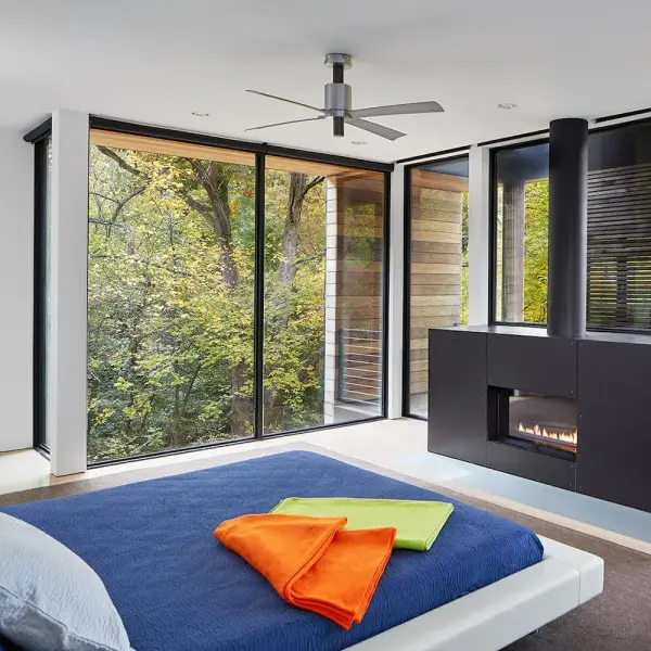 The Pensi DC 52" combines contemporary design with advanced DC motor efficiency. Perfect for medium to large rooms, this standard mount fan delivers quiet operation and energy savings with modern aesthetic appeal. - alternate view