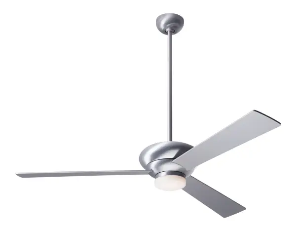 Altus Fan, Brushed Aluminum Finish, 42" Aluminum Blades, 17W LED, Fan Speed and Light Control (3-wire) Collection: Altus Designer: Ron Rezek Finish: Brushed Aluminum Notes: Hand brushed aluminum and clear lacquer Weight: 15.00 lb Maximum Wattage: 17.00 W Bulb Type: LED Light Source: LED Light Output: 1530.00 lm Delivered Lumens: 1060.00 lm Color Temperature: 3000 K CRI: 90 Rated Average Life: 45,000 Airflow: 3113 CFM Electricity Use: 39 W Airflow Efficiency: 77 CFM/W Blade Pitch: 12° Blade Span: 42`` Blade Finish: Aluminum Control: Fan Speed and Light Control (3-wire) Material: Die Cast and Spun Aluminum Country of Origin: Taiwan (ROC) Safety Listing: ETL Safety Rating: Dry/Damp Title 20 Title 24 LED