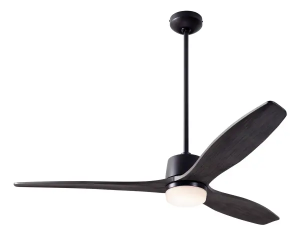 Arbor DC Fan, Dark Bronze Finish, 54" Ebony Blades, 17W LED, Wall/Remote Combo Control Collection: Arbor DC Designer: The Modern Fan Co. Weight: 13.00 lb Maximum Wattage: 17.00 W Bulb Type: LED Light Source: LED Light Output: 1530.00 lm Delivered Lumens: 980.00 lm Color Temperature: 3000 K CRI: 90 Rated Average Life: 45,000 Airflow: 3486 CFM Electricity Use: 20 W Airflow Efficiency: 179 CFM/W Material: Die Cast Aluminum Country of Origin: Taiwan (ROC) Safety Listing: ETL Safety Rating: Dry/Damp Title 20 Title 24 LED