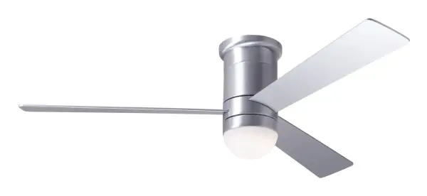 Cirrus Flush DC Fan, Brushed Aluminum Finish, 50" Aluminum Blades, 17W LED, Wall/Remote Combo Control Collection: Cirrus Flush DC Designer: Ron Rezek Finish: Brushed Aluminum Weight: 14.00 lb Maximum Wattage: 17.00 W Bulb Type: LED Light Source: LED Light Output: 1530.00 lm Delivered Lumens: 1260.00 lm Color Temperature: 3000 K CRI: 90 Rated Average Life: 45,000 Airflow: 2538 CFM Electricity Use: 23 W Airflow Efficiency: 92 CFM/W Blade Pitch: 14° Blade Finish: Aluminum Control: Wall/Remote Combo Control Material: Die Cast Aluminum Country of Origin: Taiwan (ROC) Safety Listing: ETL Safety Rating: Dry/Damp Title 20 Title 24 LED