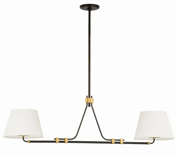 This linear pendant from Hudson Valley Lighting combines transitional styling with contemporary appeal. The aged brass finish adds warmth and sophistication, making it versatile for both residential and commercial spaces.