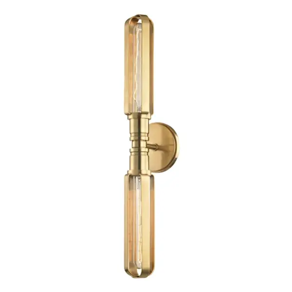 The Red Hook sconce brings industrial charm with its aged brass finish and clean vertical lines. At nearly 24 inches tall, it makes a bold statement while maintaining a slim 4.75-inch profile. Perfect for flanking mirrors or creating dramatic hallway lighting.