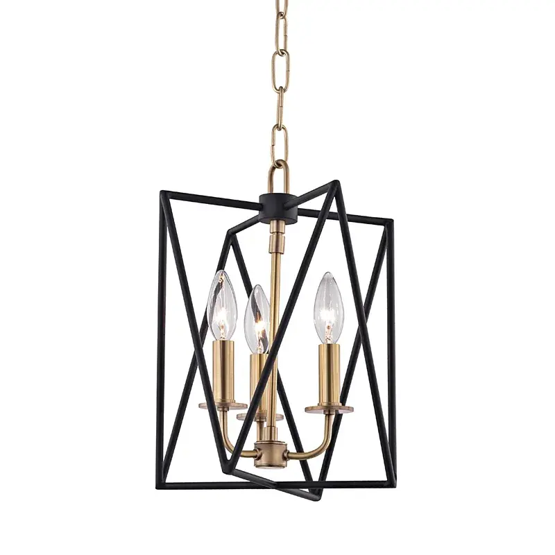 Laszlo 3-Light Pendant in Aged Brass
