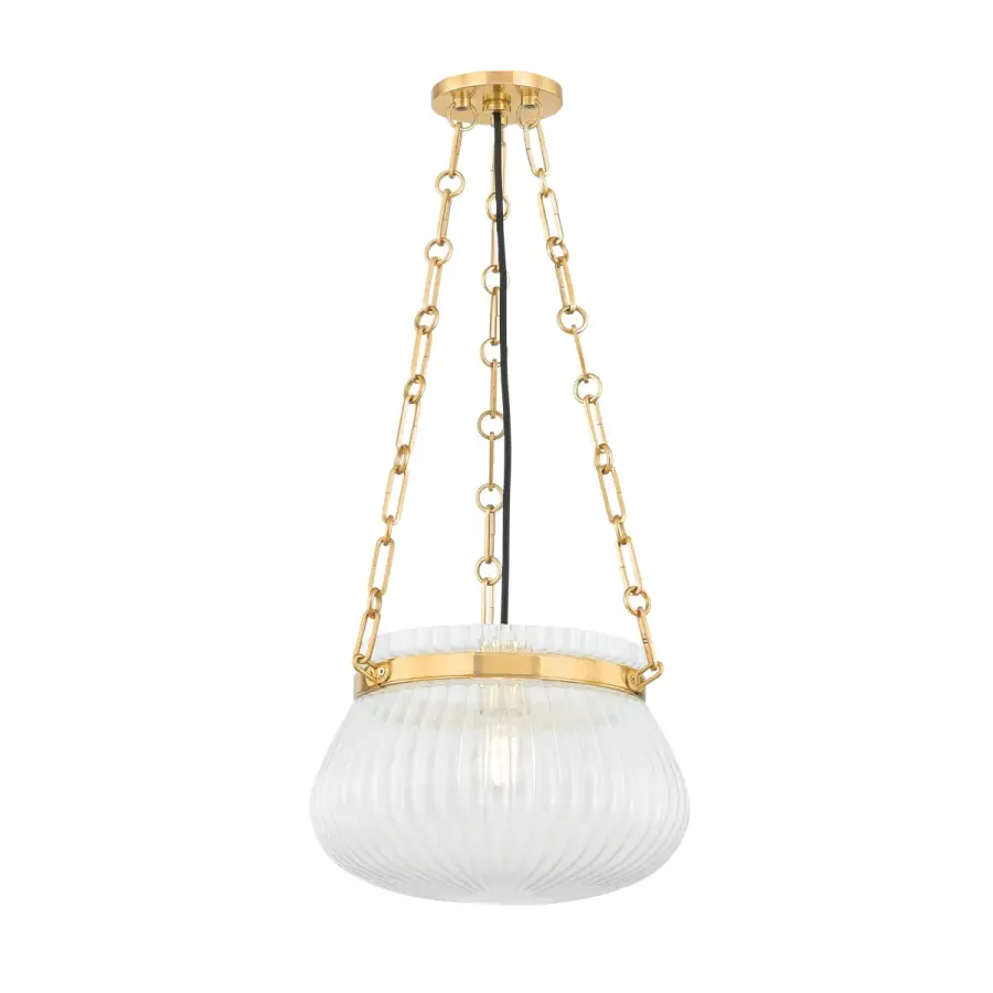 Granby One Light Pendant in Aged Brass - Image 1