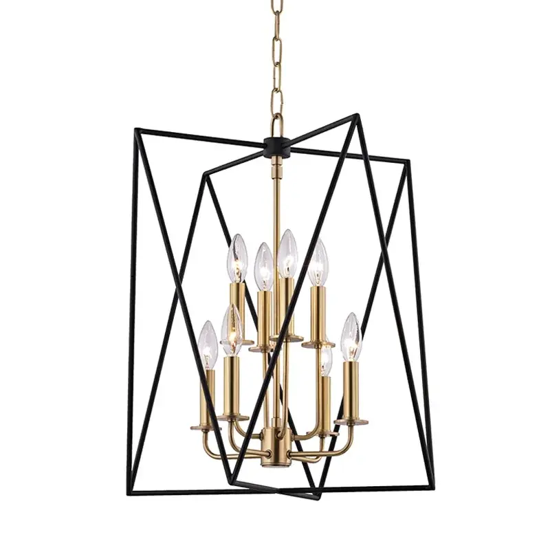 Laszlo 8-Light Pendant in Aged Brass