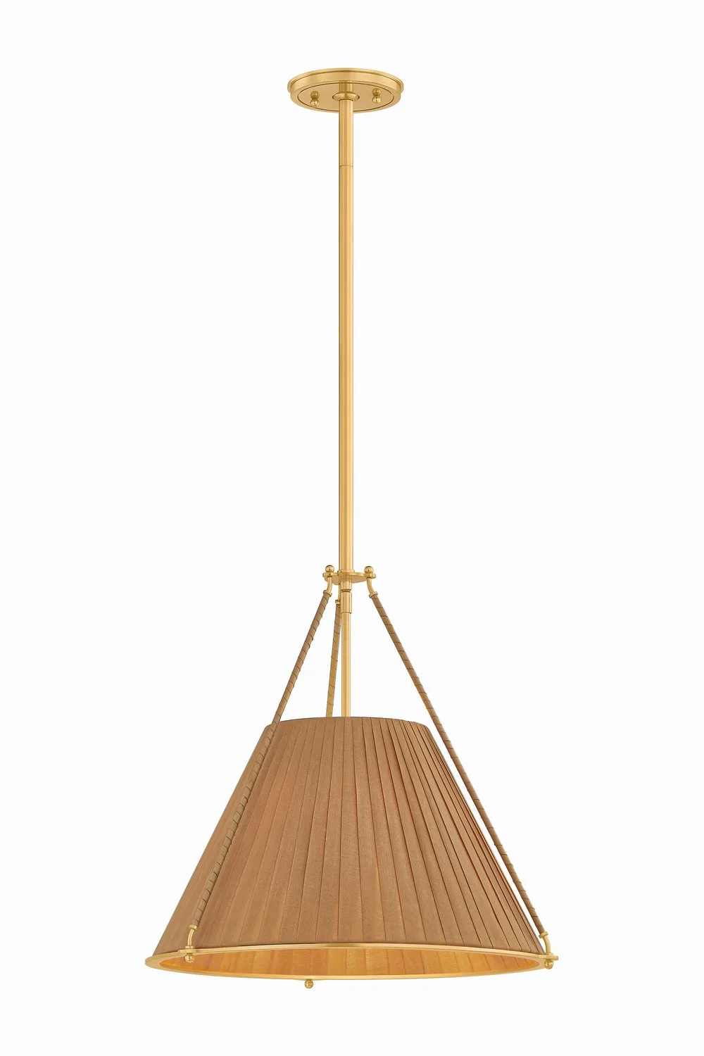 Sunside Three Light Pendant in Aged Brass