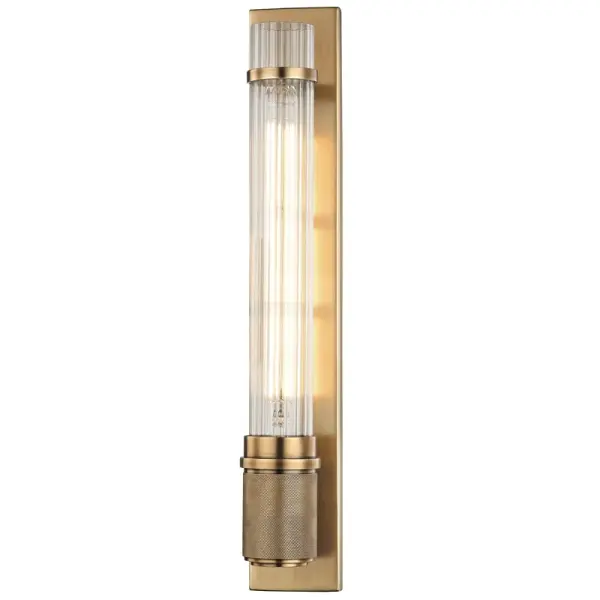 Shaw One Light Wall Sconce in Aged Brass - Image 1