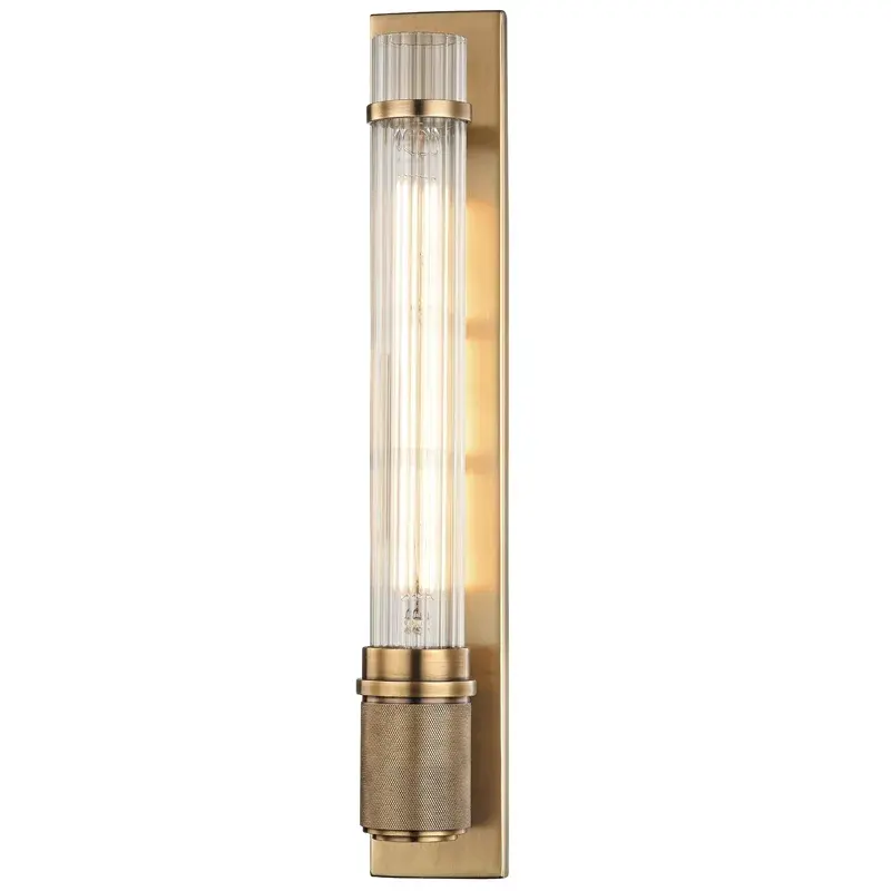 Shaw One Light Wall Sconce in Aged Brass - Image 1
