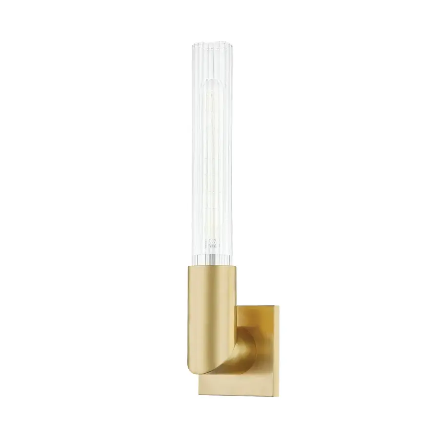 Asher One Light Wall Sconce in Aged Brass