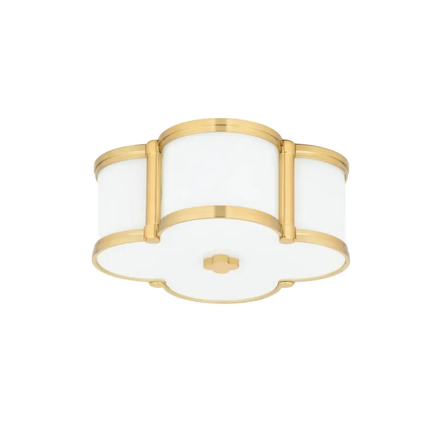 Chandler 2-Light Flush Mount in Aged Brass