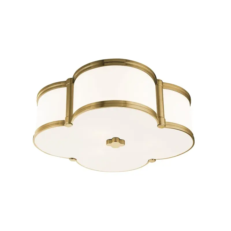 Chandler 3-Light Flush Mount in Aged Brass