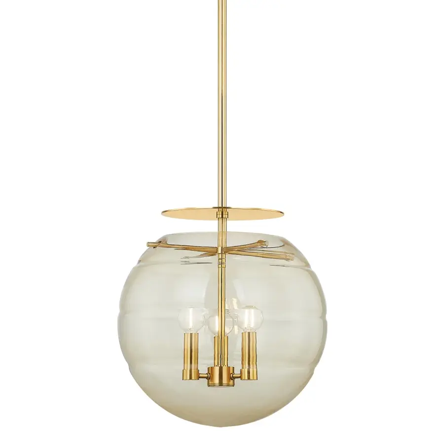 Gill 3-Light Pendant in Aged Brass - Image 1