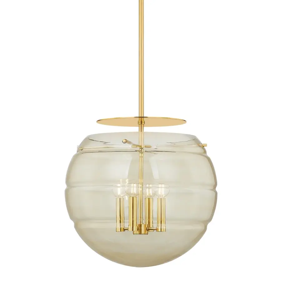 Gill 4-Light Pendant in Aged Brass - Image 1