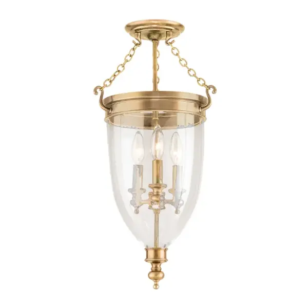 The Hanover semi flush mount combines architectural precision with warm materials. Its open rectangular framework and linen shade create a refined presence perfect for spaces needing sophisticated ambient lighting without visual weight.