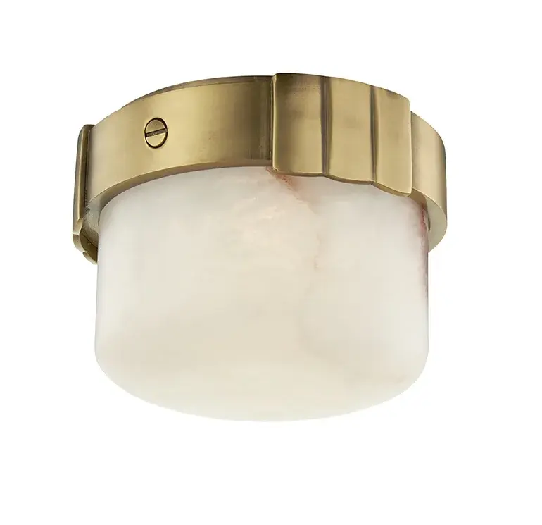 Beckett LED Flush Mount in Aged Brass - Image 1