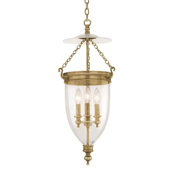 Hanover 3-Light Pendant in Aged Brass