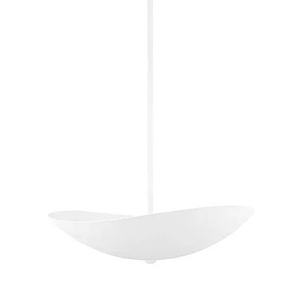 The Fabius pendant brings organic sophistication with its curved white plaster shade that creates a sense of movement. The integrated diffuser ensures soft, even lighting perfect for ambient illumination in modern and transitional spaces.