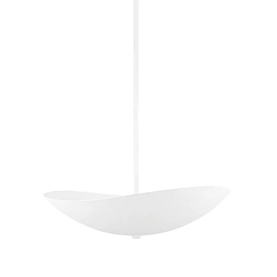 Fabius 24" LED Pendant in White Plaster
