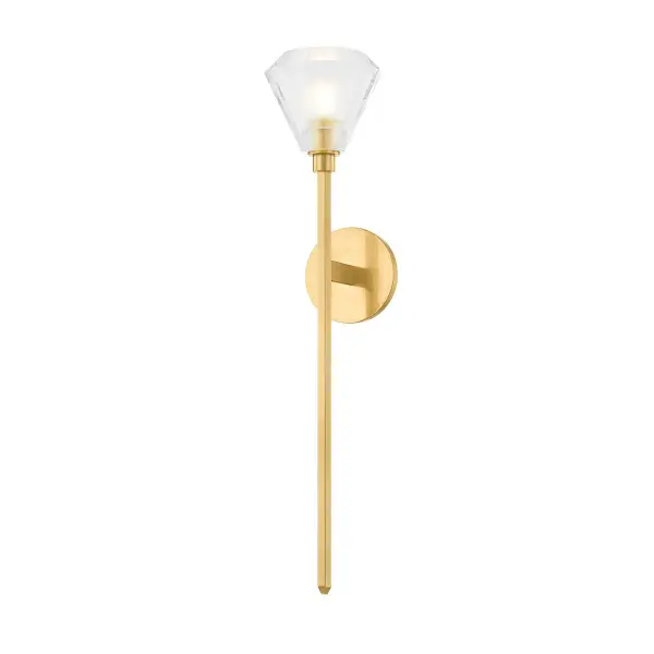 Maspeth 1-Light Wall Sconce in Aged Brass - Image 1