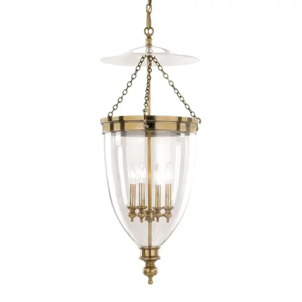 Hanover Four Light Pendant in Aged Brass - Image 1