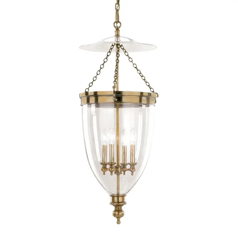 Hanover Four Light Pendant in Aged Brass - Image 1