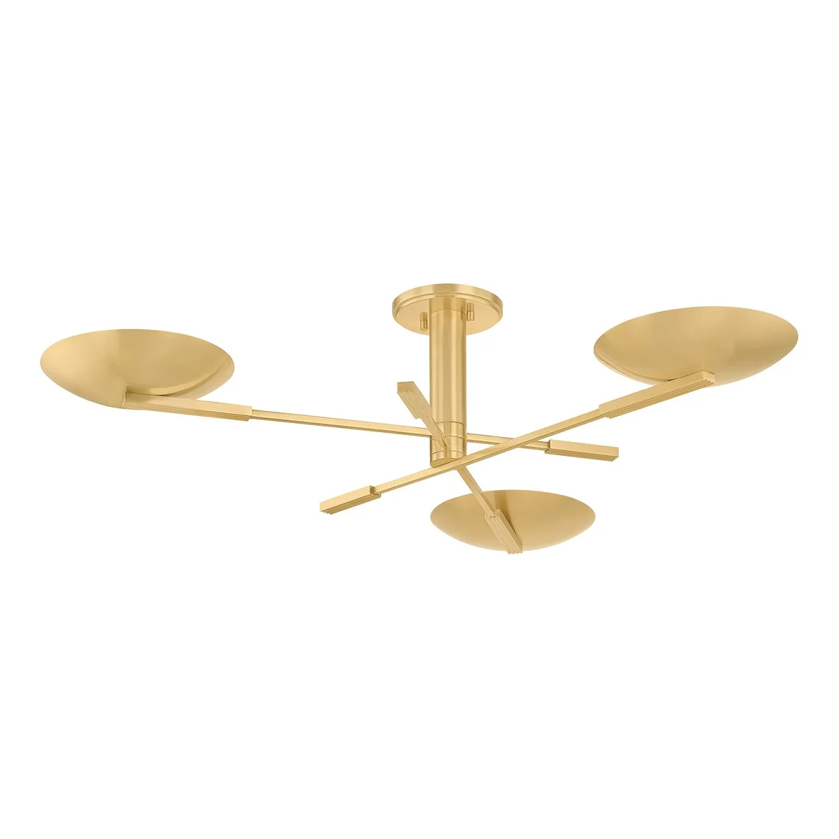 Johnson 6-Light Semi Flush Mount in Aged Brass