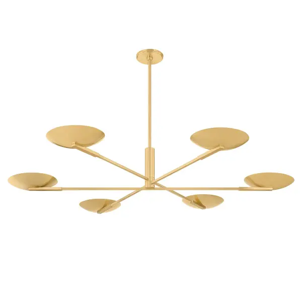 Johnson 6-Light LED Chandelier in Aged Brass - Image 1