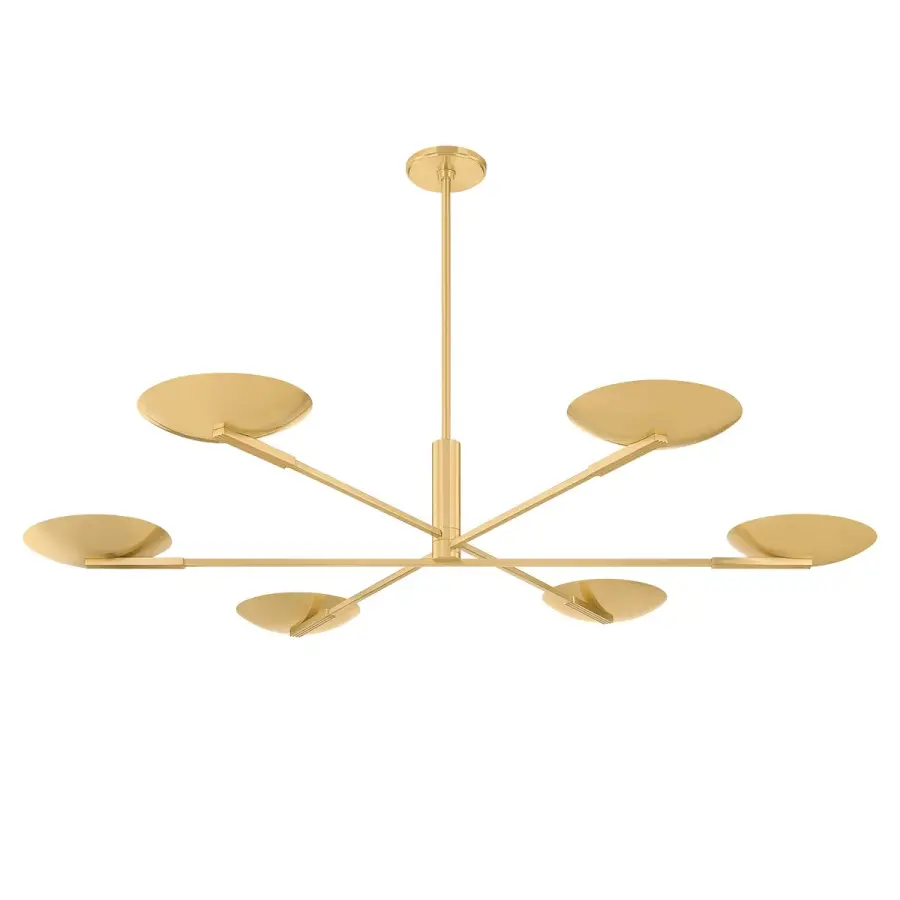 Johnson 6-Light LED Chandelier in Aged Brass - Image 1
