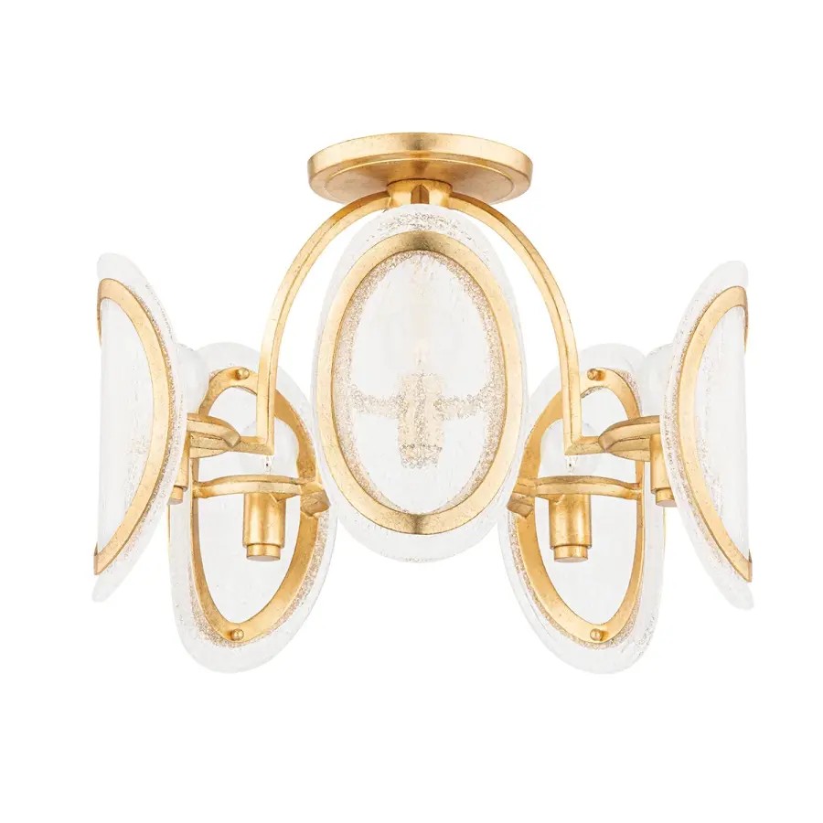 Danes 5-Light Semi-Flush Mount in Vintage Gold Leaf