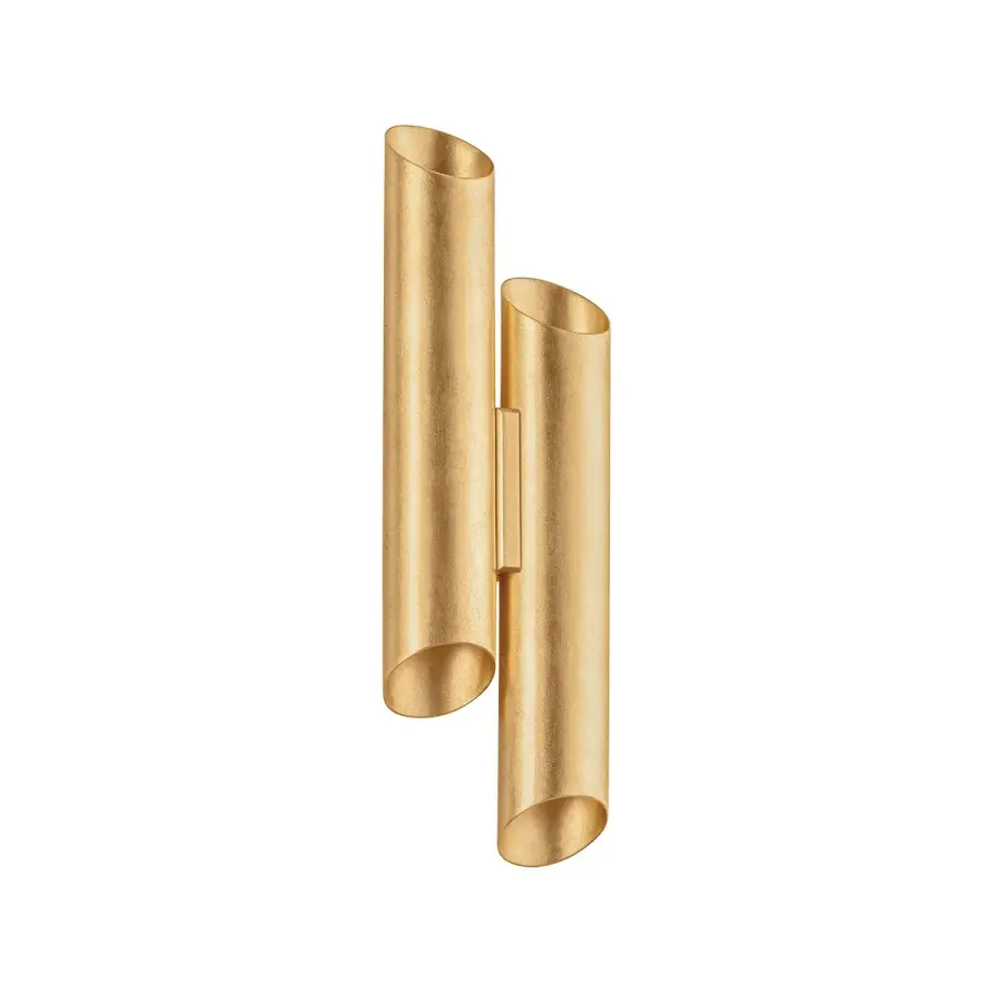 Rylane 2-Light LED Wall Sconce in Vintage Gold Leaf - Image 1