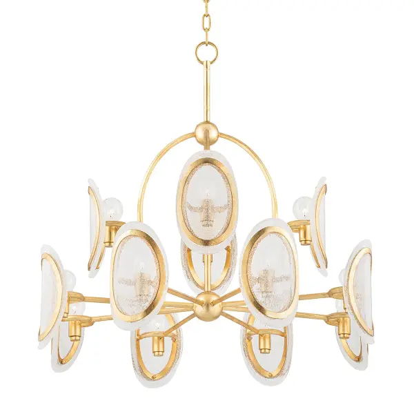 Danes 12-Light Chandelier in Vintage Gold Leaf