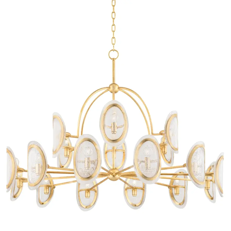 Danes 18-Light Chandelier in Vintage Gold Leaf - Image 1
