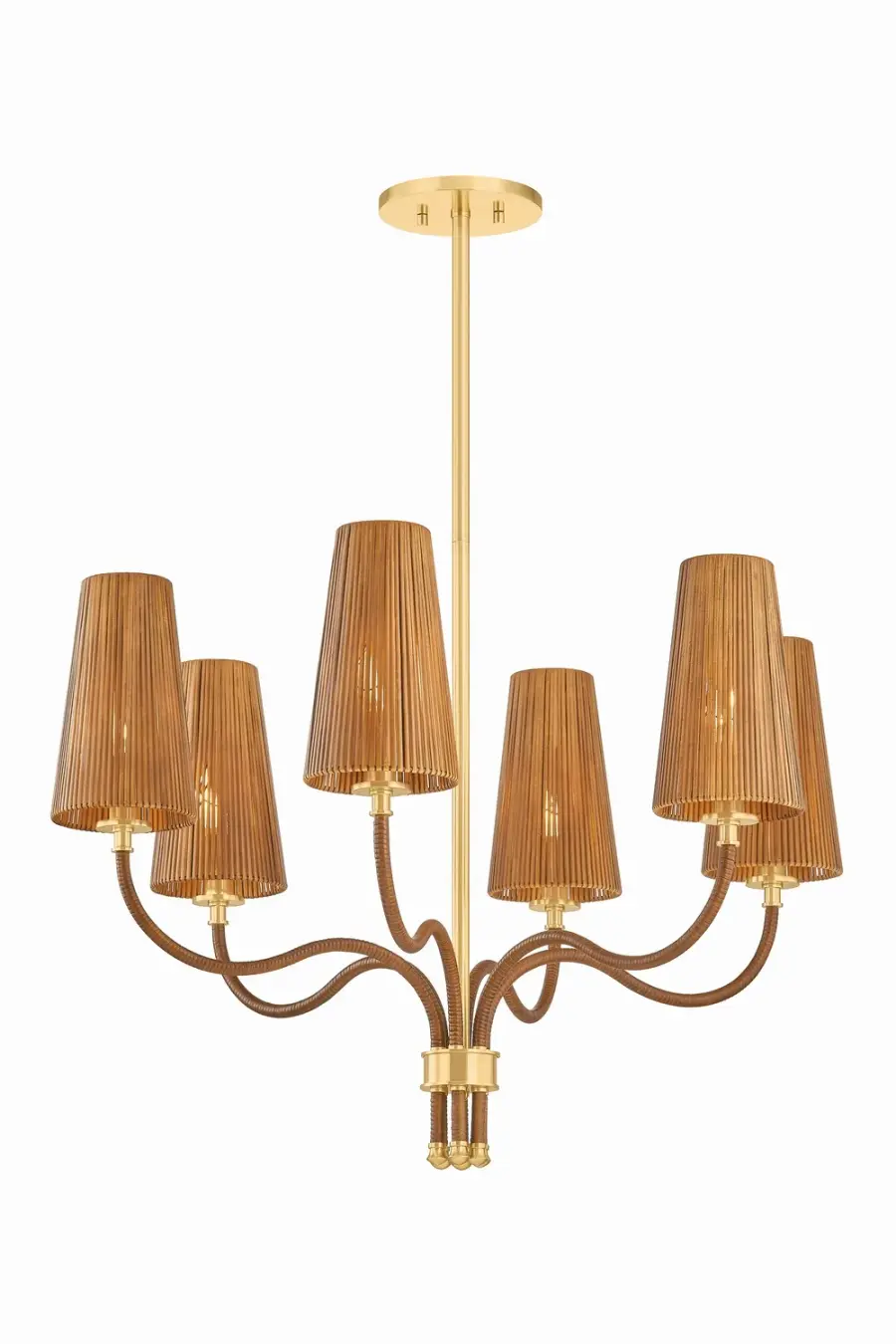 Atwood 6-Light Chandelier in Aged Brass - Image 1