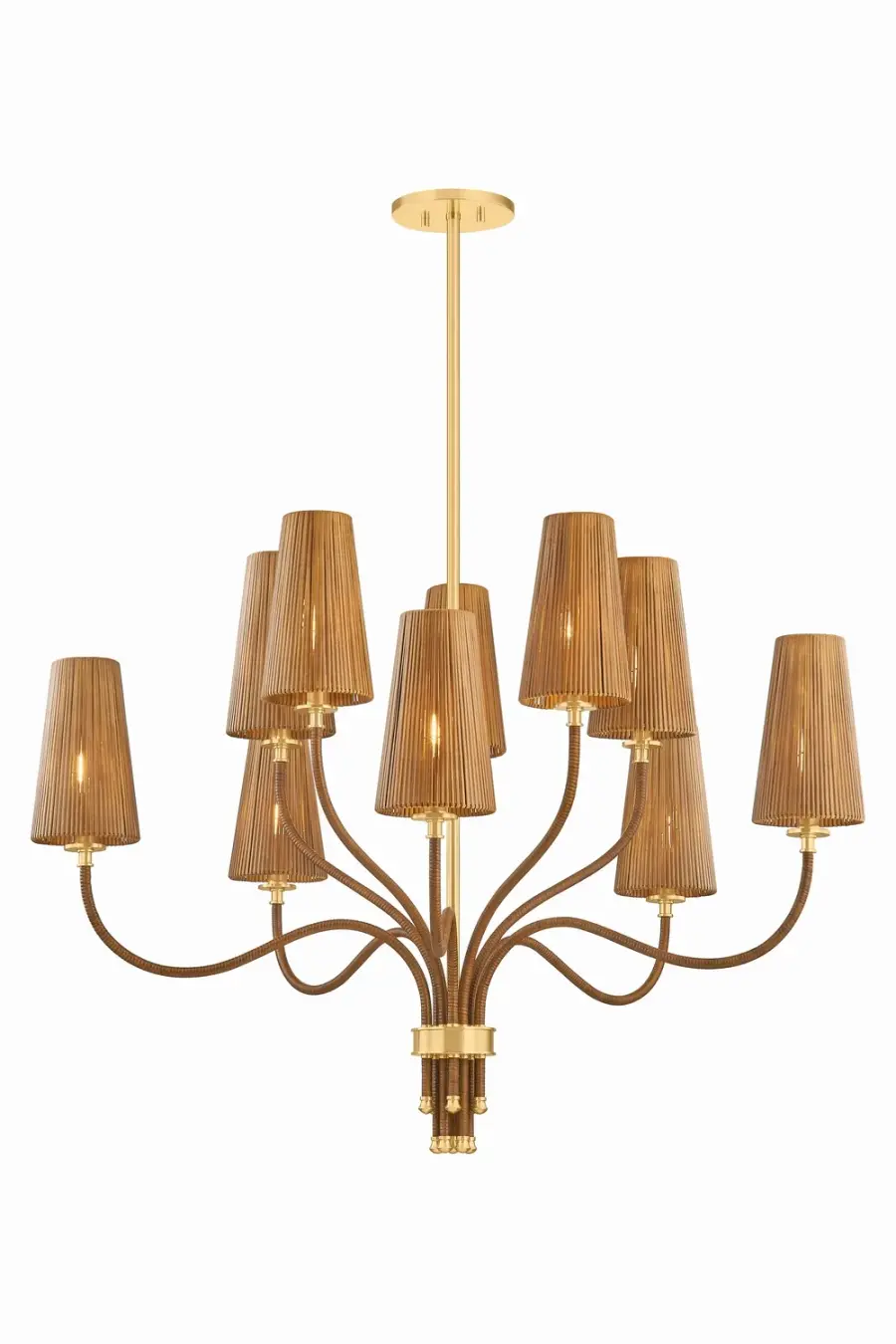 Atwood 10-Light Chandelier in Aged Brass - Image 1