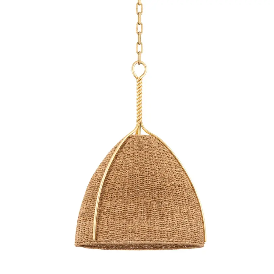 Woodlawn Large Pendant in Vintage Gold Leaf - Image 1
