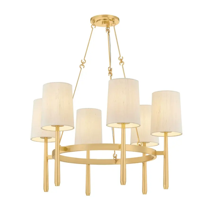 Bridgeton 6-Light Chandelier in Aged Brass - Image 1