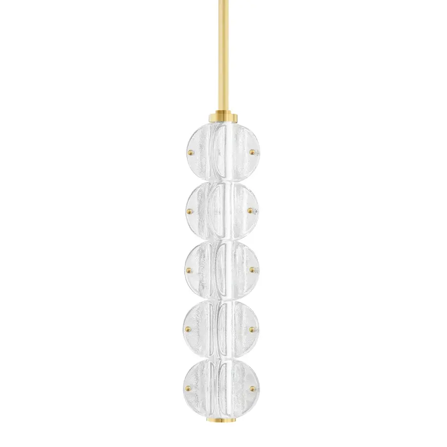 Lindley LED Pendant in Aged Brass