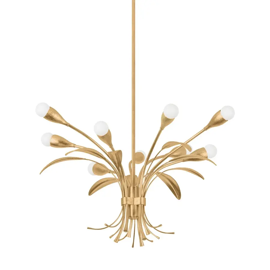 Bilston 9-Light Chandelier in Vintage Gold Leaf - Image 1