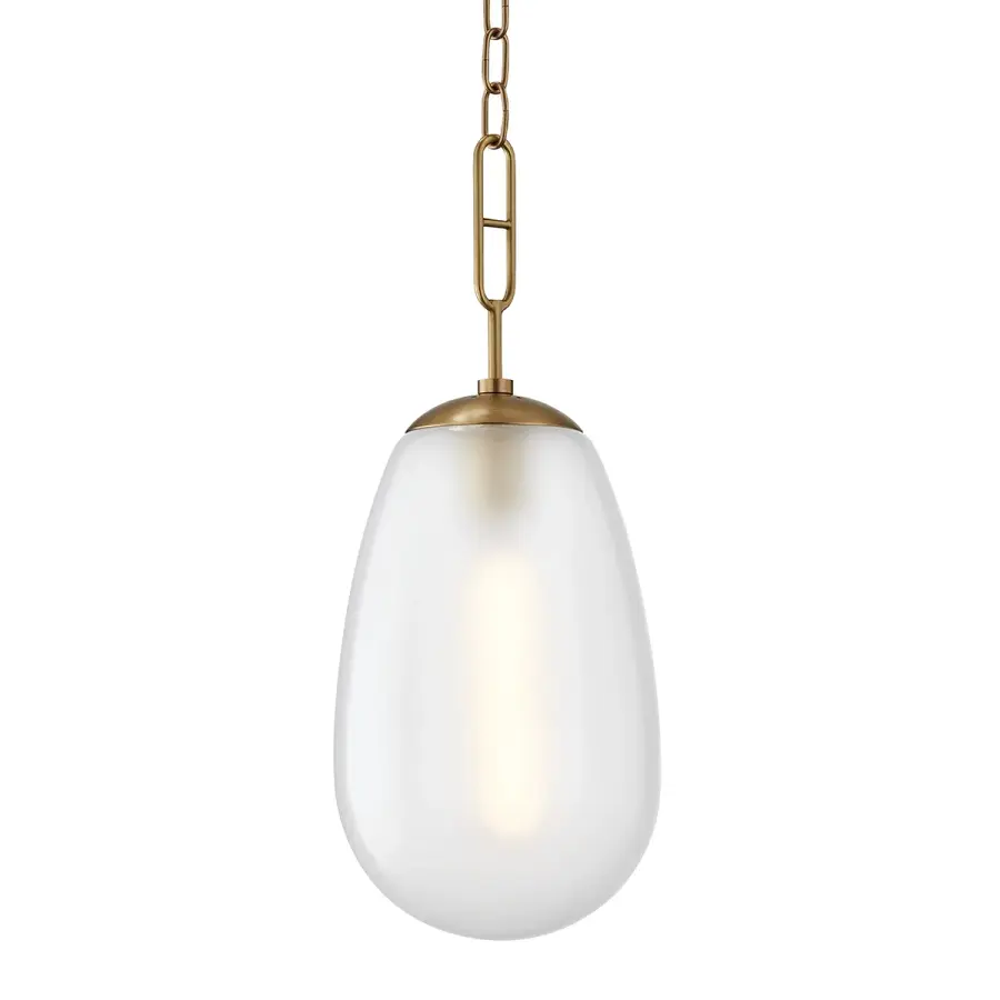 Bruckner One Light Pendant in Aged Brass - Image 1
