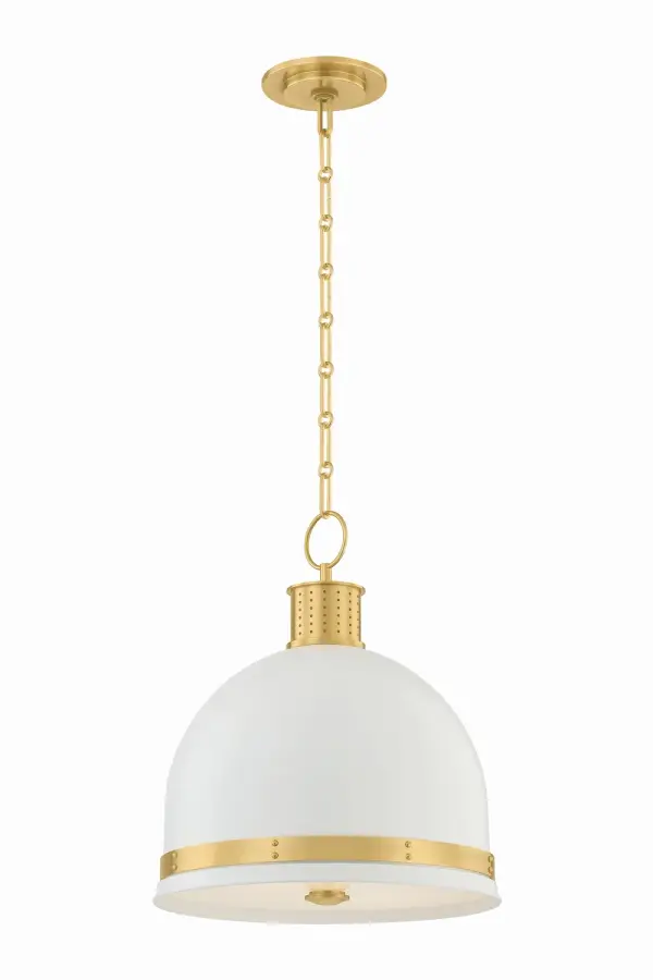This Hudson Valley pendant combines classic aged brass metalwork with clean glass shades, offering versatile style that bridges traditional and contemporary spaces. Quality construction and refined details make it suitable for both residential and hospitality settings.