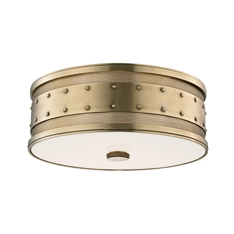 Gaines 3-Light Flush Mount in Aged Brass