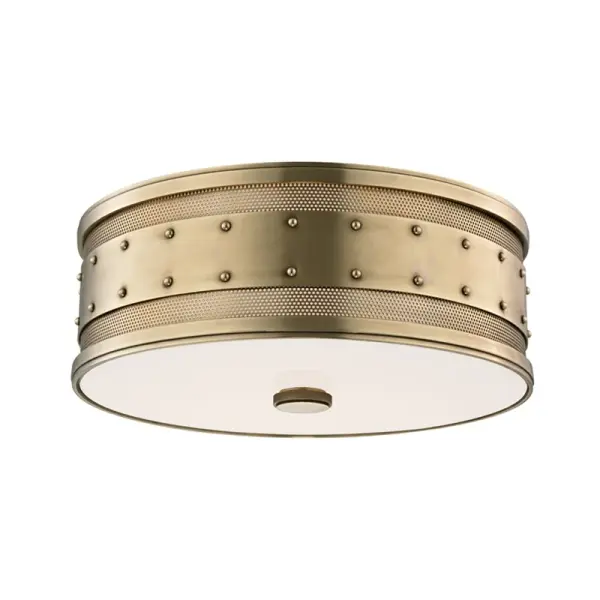 Gaines 3-Light Flush Mount in Aged Brass - Image 1