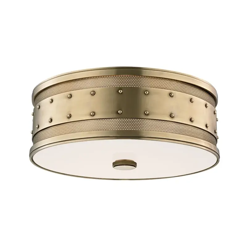 Gaines 3-Light Flush Mount in Aged Brass - Image 1