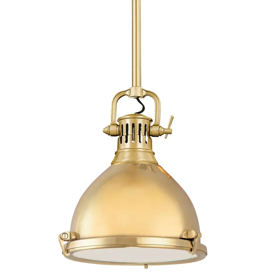 Pelham One Light Pendant in Aged Brass - Image 1