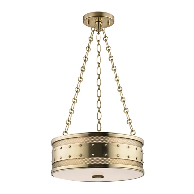 Gaines 3-Light Pendant in Aged Brass