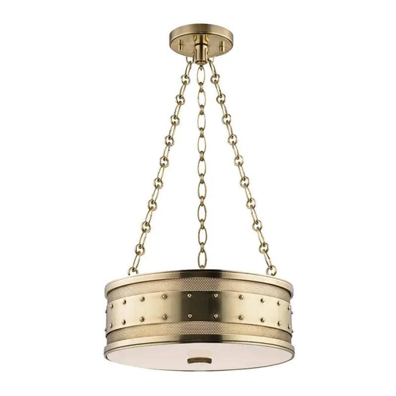 Gaines 3-Light Pendant in Aged Brass