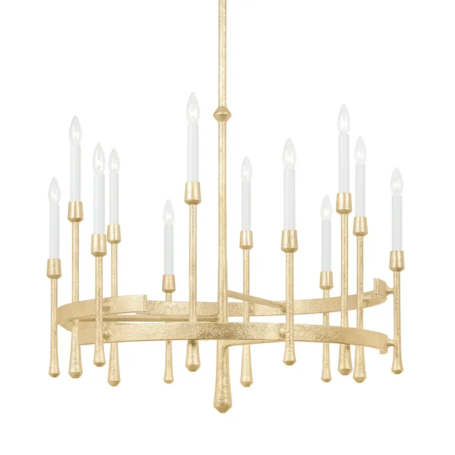 Hathaway 12-Light Chandelier in Vintage Gold Leaf